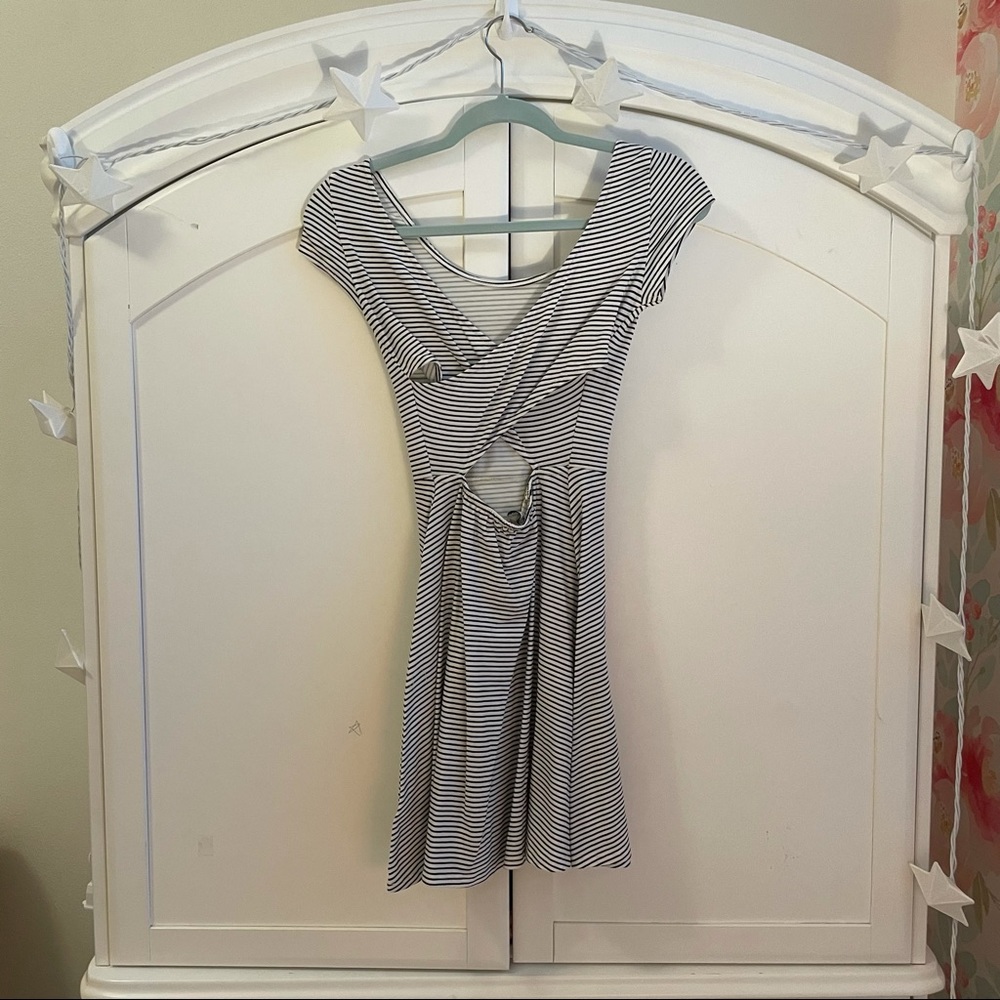 American Eagle Cross Back Stripe T Shirt Dress